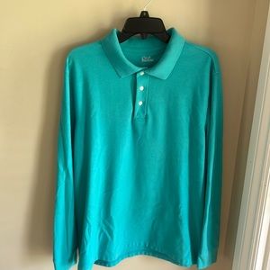 💕HP💕Croft & Barrow men’s teal long sleeve polo size XL (cotton, polyester blend)